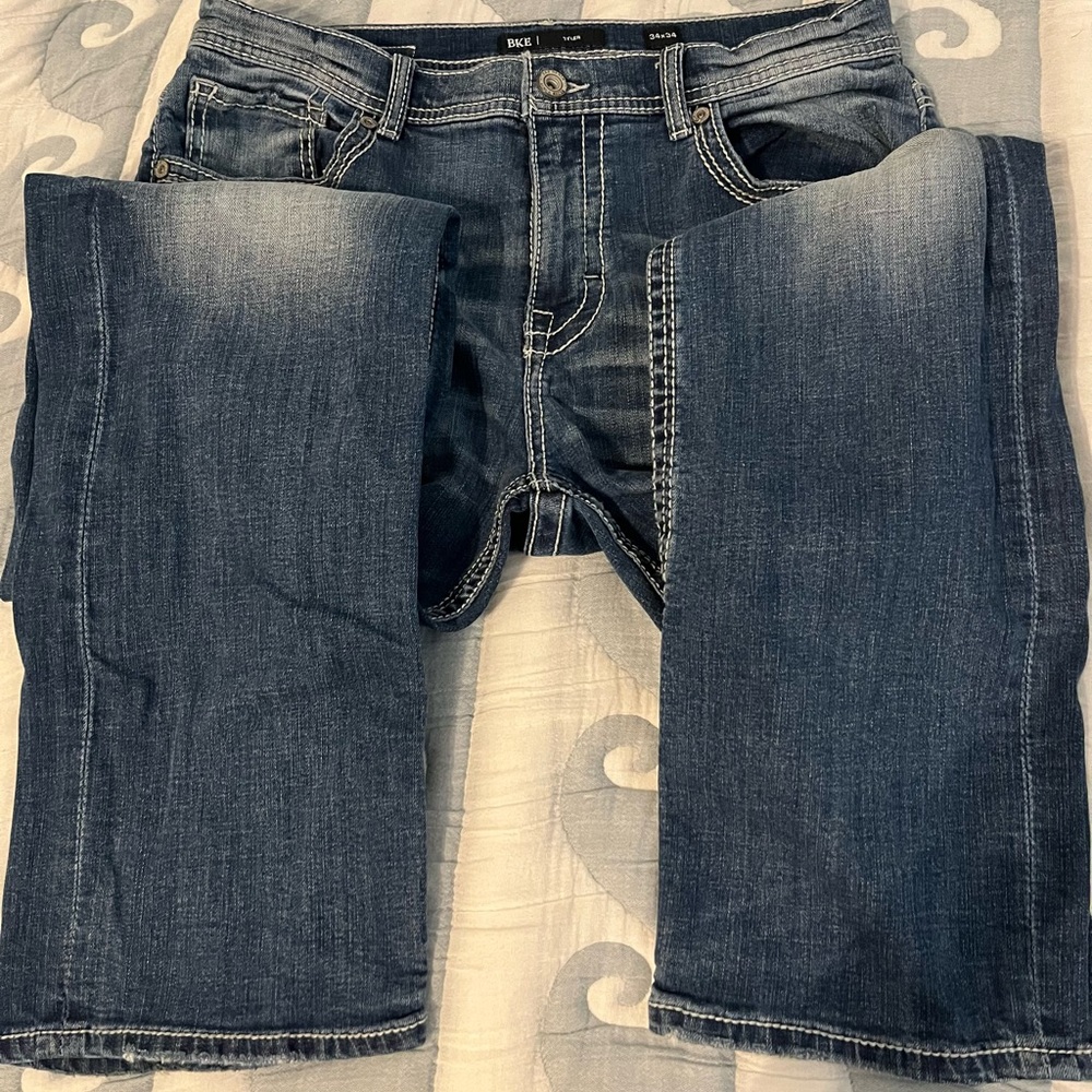 BKE Men’s Dark Blue Relaxed Fit Jeans